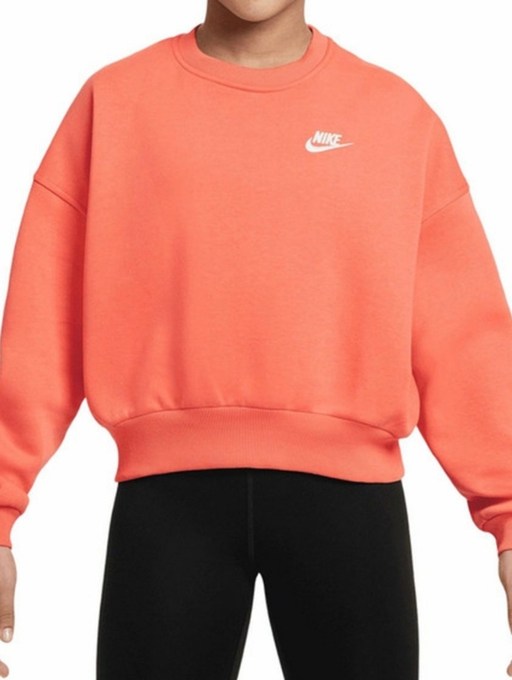 Nike Girls' Fleece Boxy Crewneck - Coral